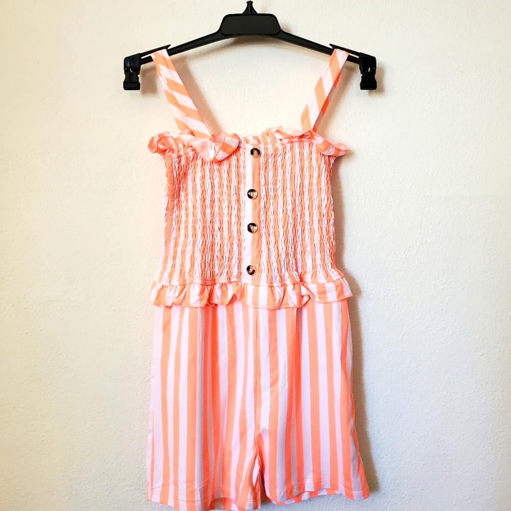 NWT Poof Girl Neon Striped Jumper Onsie Cover-up